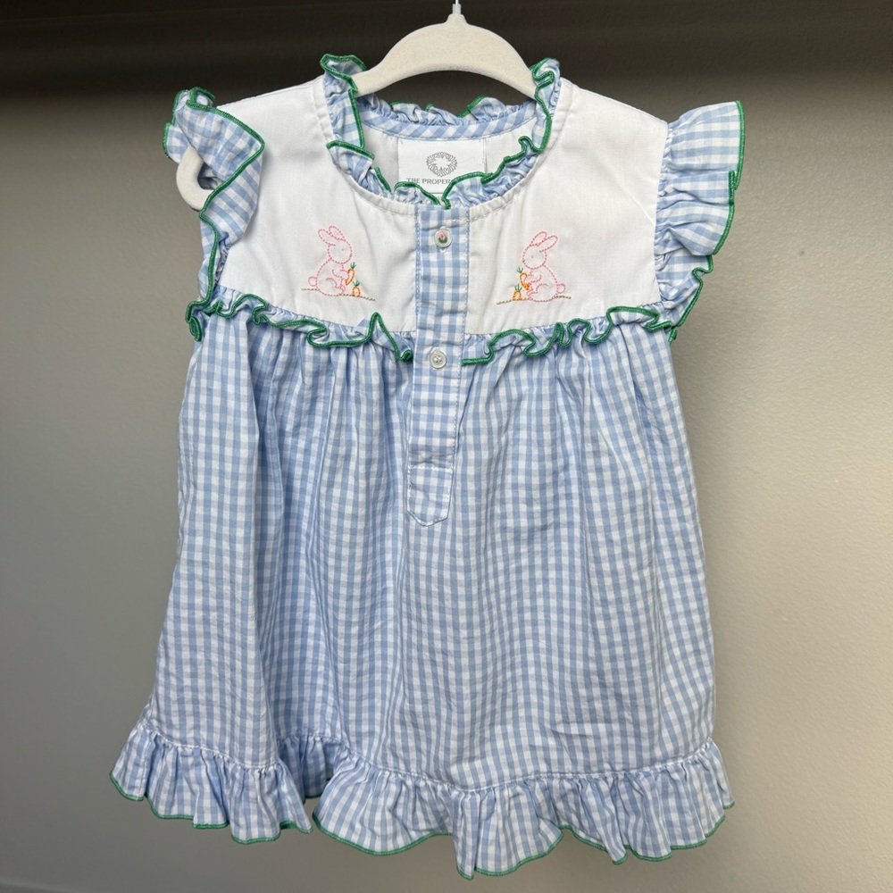 Blue and White Gingham Dress